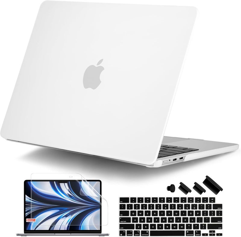 DONGKE Compatible with MacBook Air 13.6 inch Case M4 M3 M2 2025 2024 2023 2022 A3240 A3113 A2681, Plastic Hard Shell & Keyboard Cover for MacBook Air M4 13 inch Case, Matte Clear - Image 1